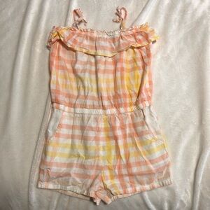 OshKosh 5t summer girls romper plaid print
